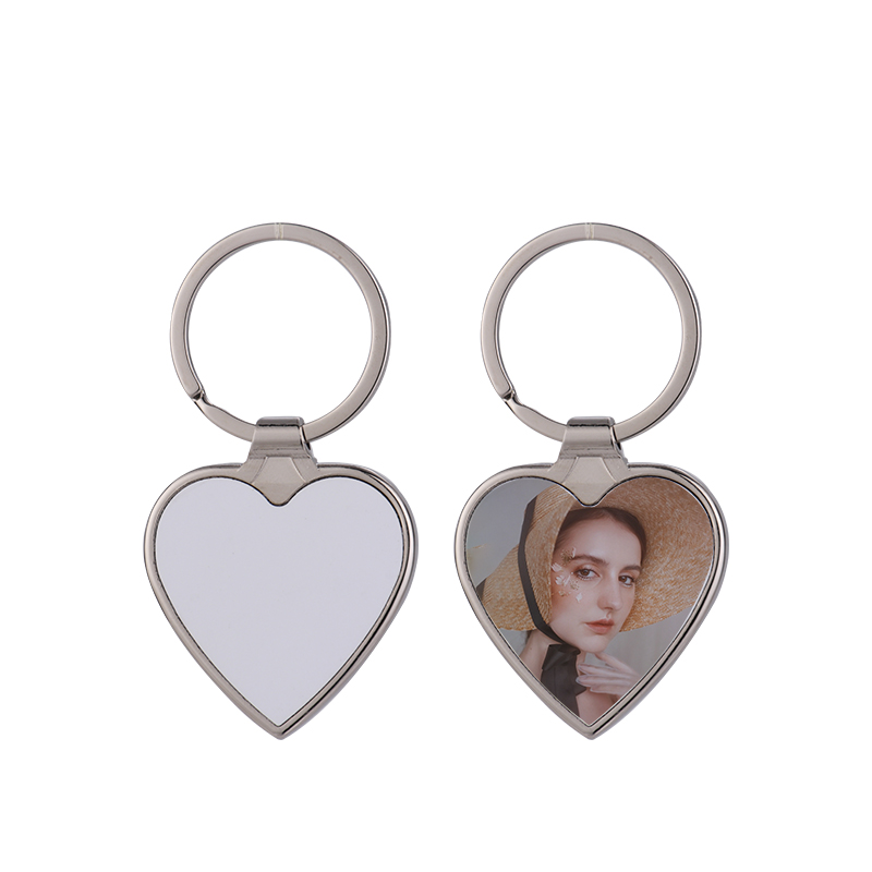 Sublimation Single-Sided Metal  Heart Keychain