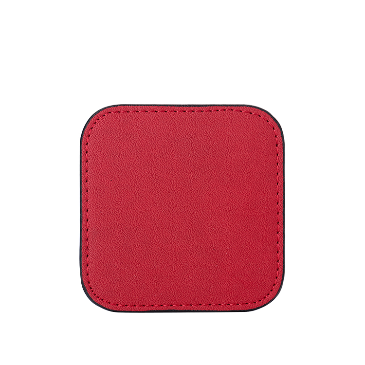 Laser Blank Square Leather Coasters-red