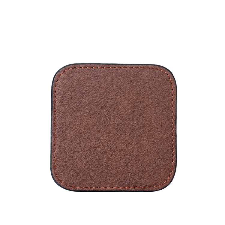 Laser Blank Square Leather Coasters-brown