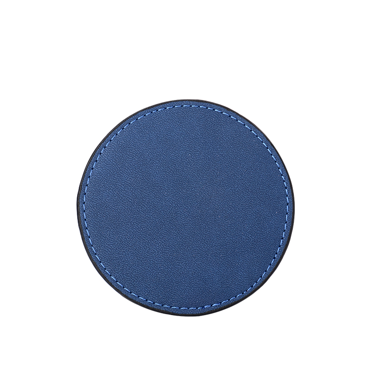 Laser Blank Round Leather Coasters-blue