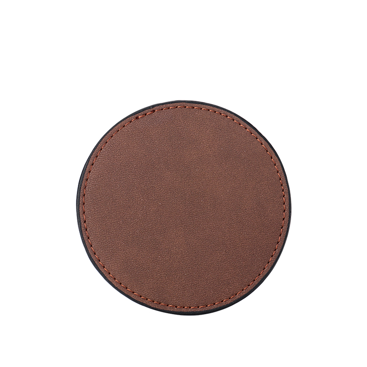 Laser Blank Round Leather Coasters-brown