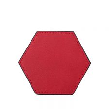 Laser Blank Hexagon Leather Coasters-red