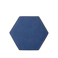 Laser Blank Hexagon Leather Coasters-blue