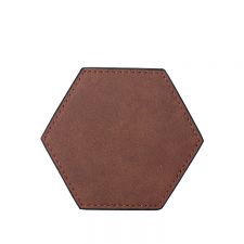 Laser Blank Hexagon Leather Coasters-brown