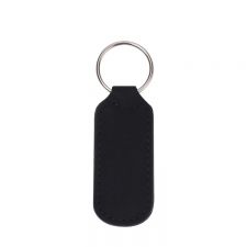 Laser Blank Rectangle Leather Keychains-black
