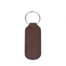 Laser Blank Rectangle Leather Keychains-brown