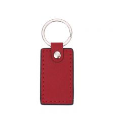 Laser Engraving Blank  Rectangle Shape Leather keychains-red