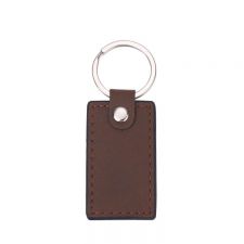 Laser Engraving Blank  Rectangle Shape Leather keychains-brown