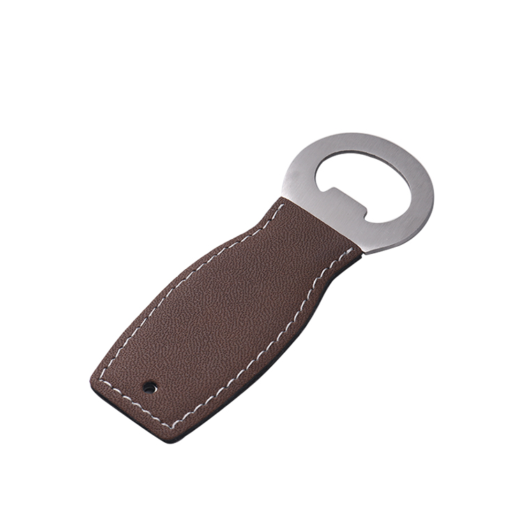 Laser Engraving Blank Vase Shaped Leather Bottle Openers-brown