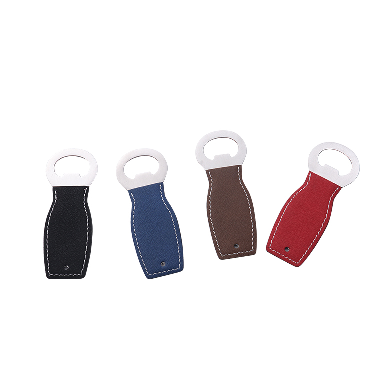 Laser Engraving Blank Vase Shaped Leather Bottle Openers-brown