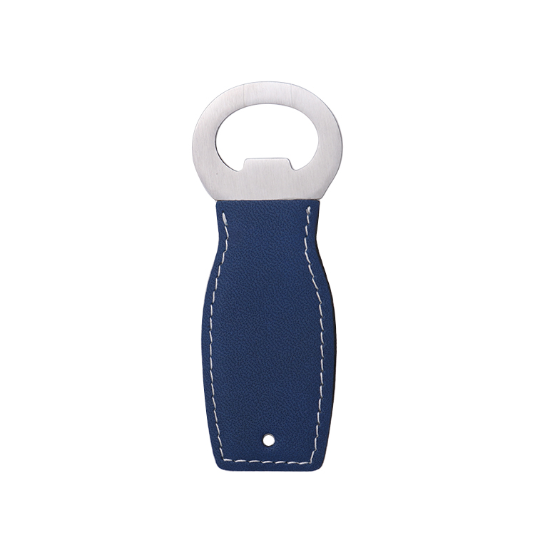 Laser Engraving Blank Vase Shaped Leather Bottle Openers-blue