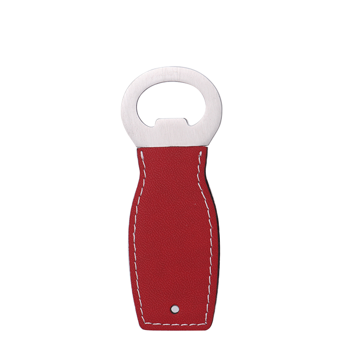 Laser Engraving Blank Vase Shaped Leather Bottle Openers-red