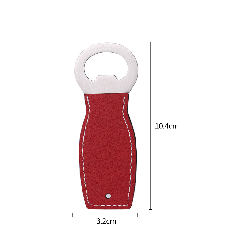 Laser Engraving Blank Vase Shaped Leather Bottle Openers-red