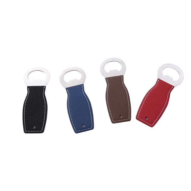 Laser Engraving Blank Vase Shaped Leather Bottle Openers-red