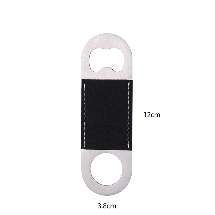 Laser engraving blank leather bottle openers-black