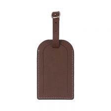 Large Arc Laser Blank Double-side Leather Luggage Tags-brown