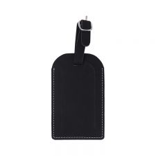 Large Arc Laser Blank Double-side Leather Luggage Tags-black