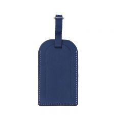 Large Arc Laser Blank Double-side Leather Luggage Tags-blue