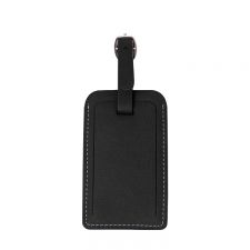 Rectangle Laser Blank Double-side Leather Luggage Tags-black