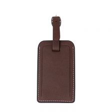 Rectangle Laser Blank Double-side Leather Luggage Tags-brown