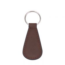 Laser blank sector shape leather keychains-brown