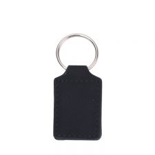 Laser blank square shape leather keychains-black