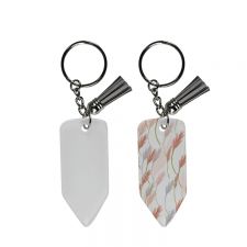 Sublimation Blank Acrylic Pencile Tassel Keychain-grey