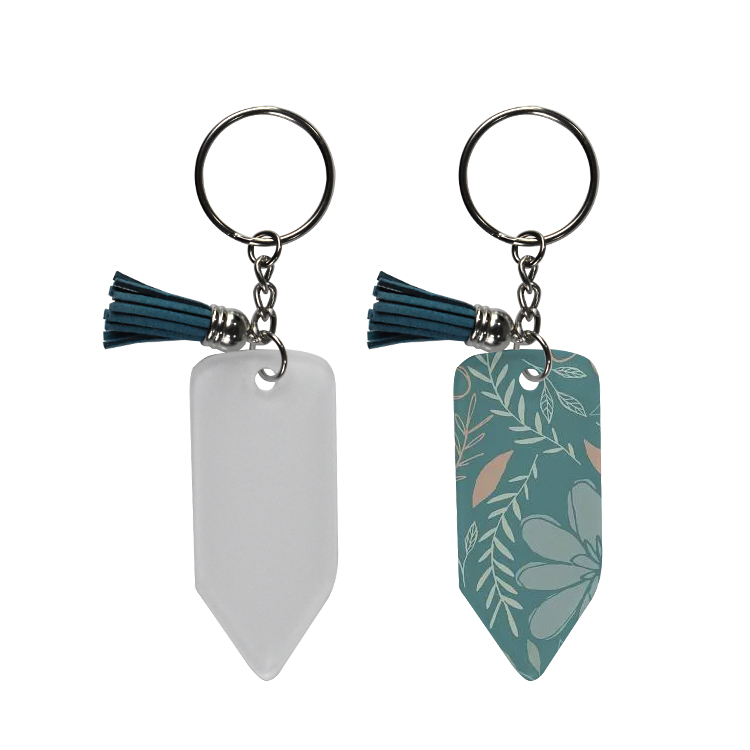 Sublimation Blank Acrylic Pencile Tassel Keychain-blue