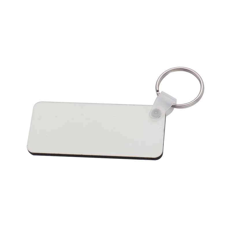 Sublimation  Blank Rectangle Rounded-corner MDF Keychain